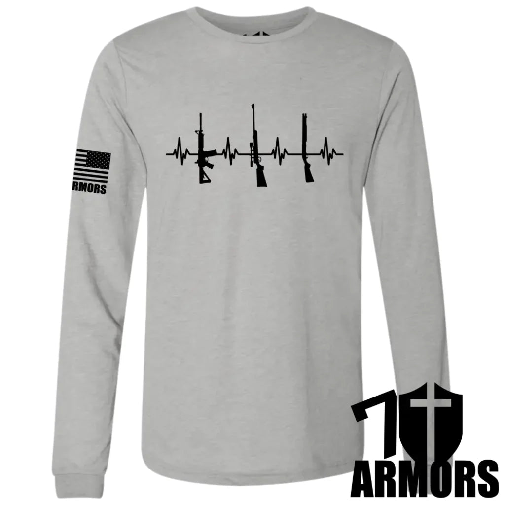 Heartbeat Of Liberty Long Sleeve Sm / Gray