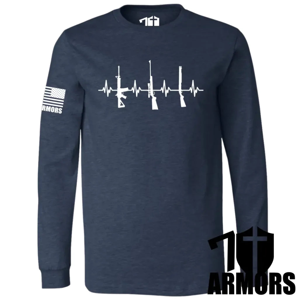 Heartbeat Of Liberty Long Sleeve Sm / Navy