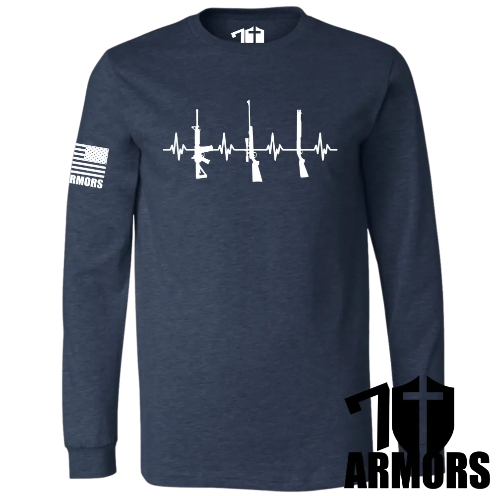 Heartbeat Of Liberty Long Sleeve Sm / Navy