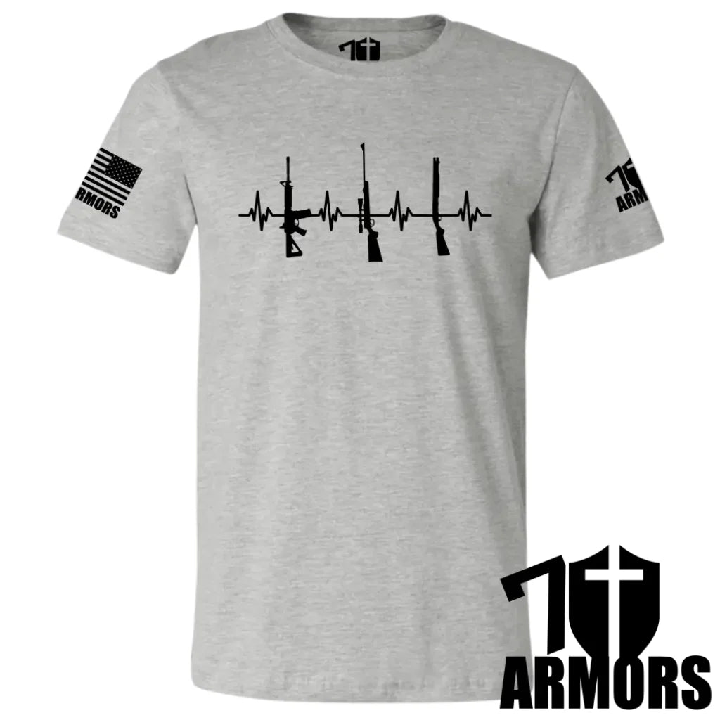 Heartbeat Of Liberty T-Shirt Sm / Gray T-Shirts