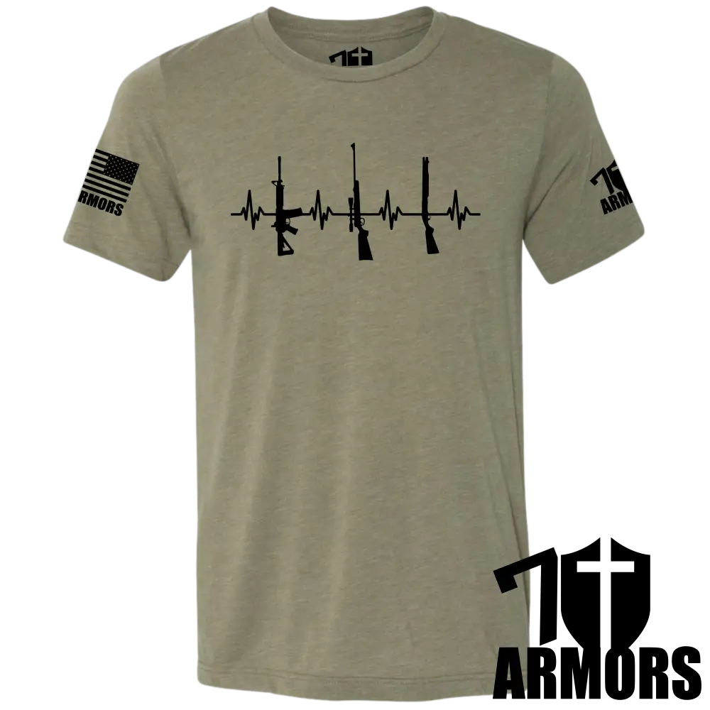 Heartbeat Of Liberty T-Shirt Sm / Od Green T-Shirts