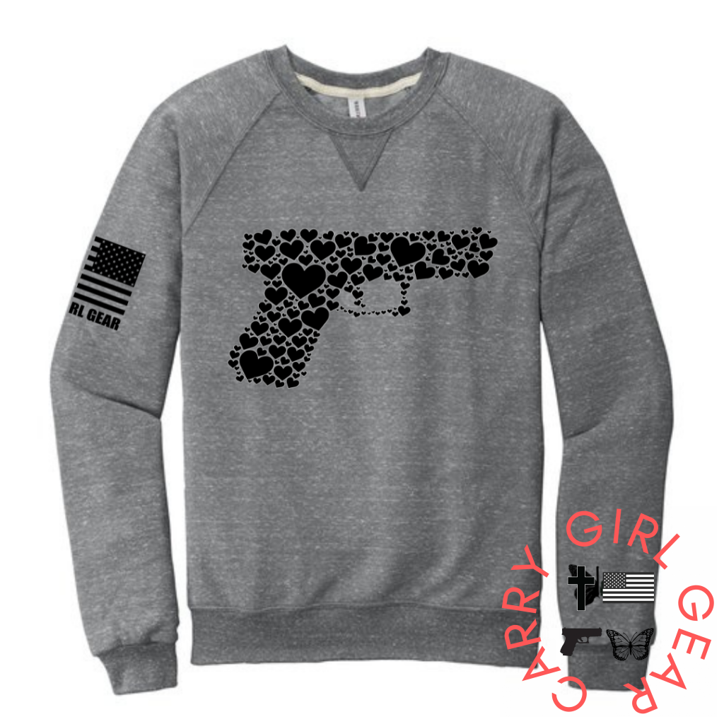 Hearts Sweatshirt Heather Gray / Sm