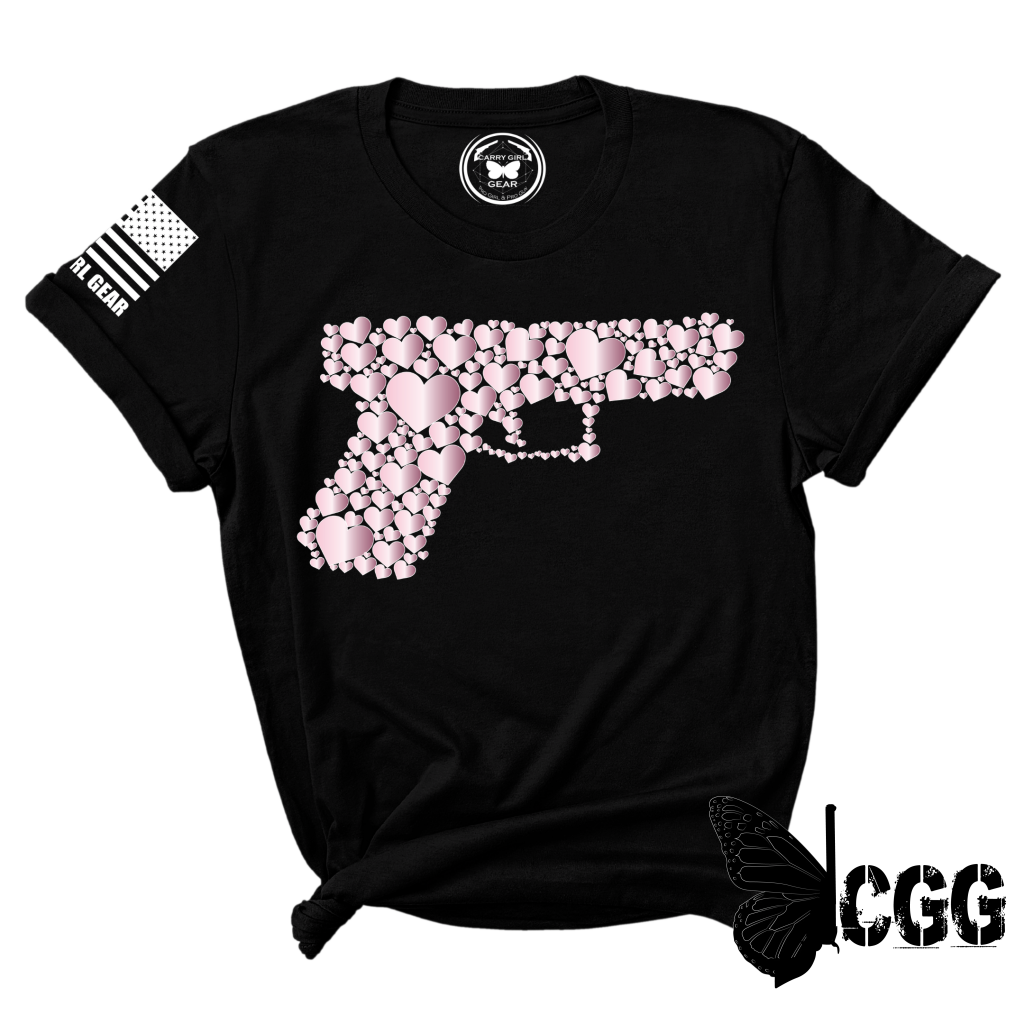 Hearts Tee Xs / Black Unisex Cut Cgg Perfect