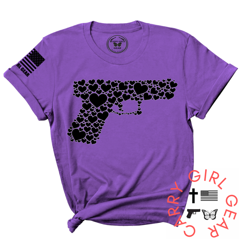 Hearts Tee Xs / Royal Purple Unisex Cut Cgg Perfect