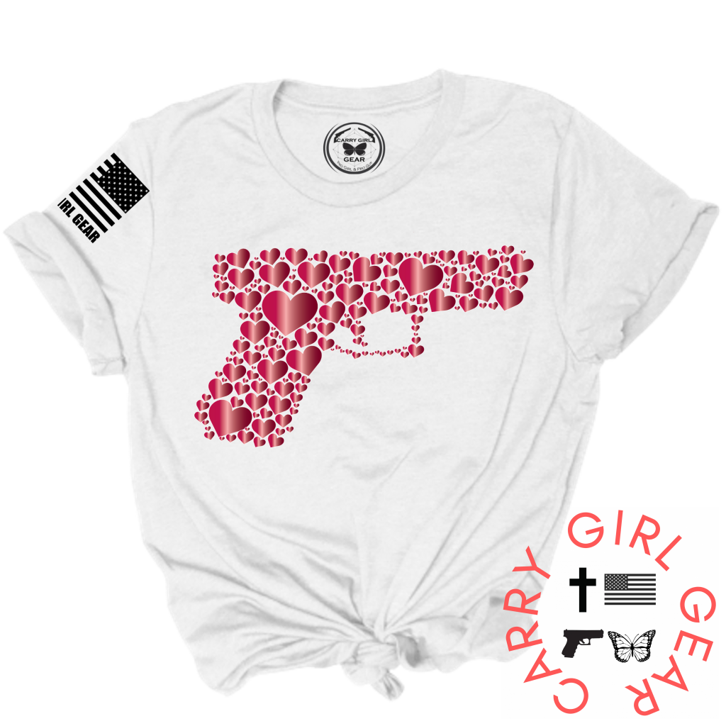 Hearts Tee Xs / White Unisex Cut Cgg Perfect