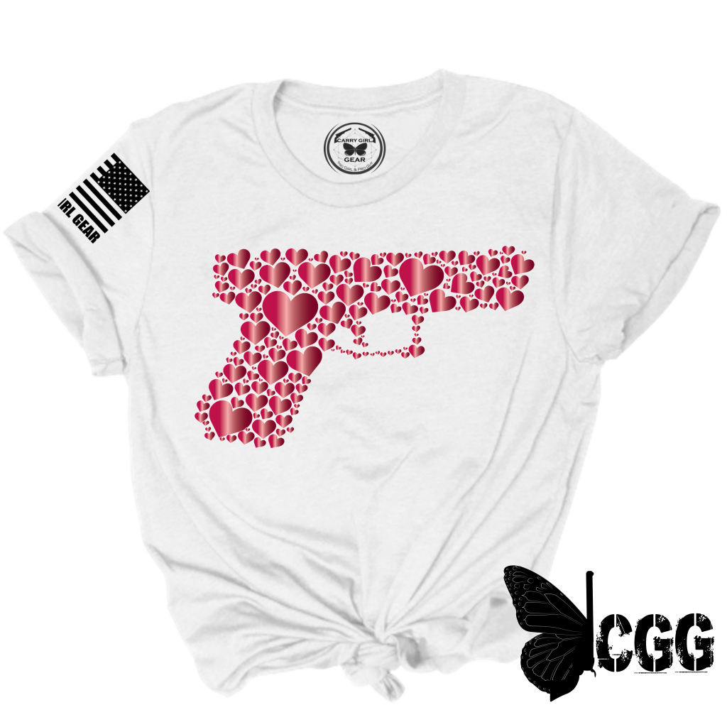 Hearts Tee Xs / White Unisex Cut Cgg Perfect