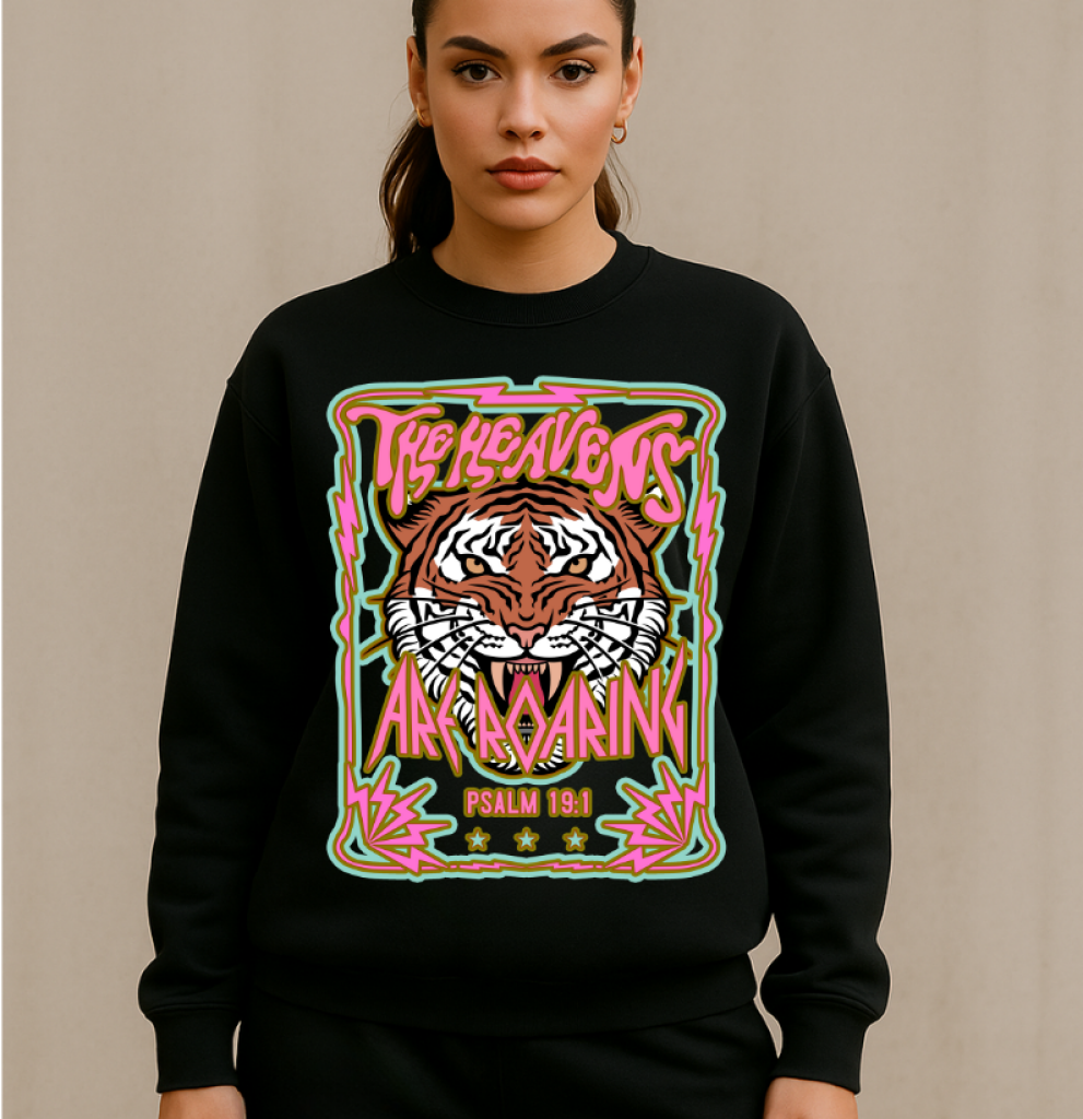 HEAVENS ARE ROARING CREWNECK BLACK / XS Clothing Set