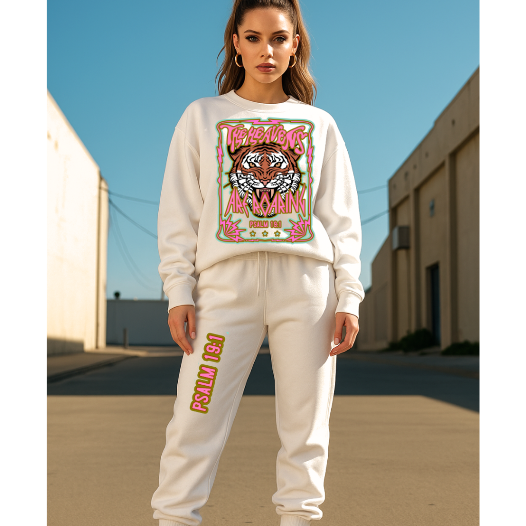 HEAVENS ARE ROARING JOGGER SET WHITE / XS / XS Clothing Set