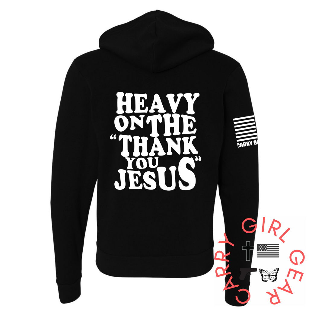 Heavy Zippered Hoodie Black / Xs