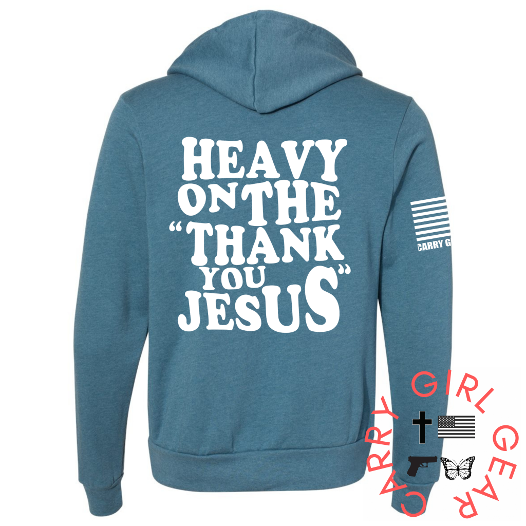 Heavy Zippered Hoodie Teal / Xs