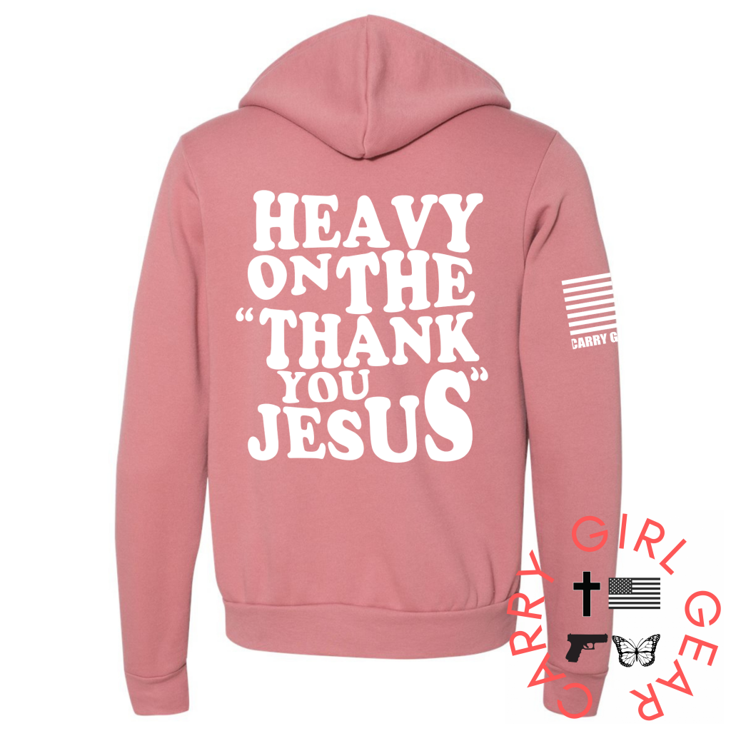 Heavy Zippered Hoodie Mauve / Xs