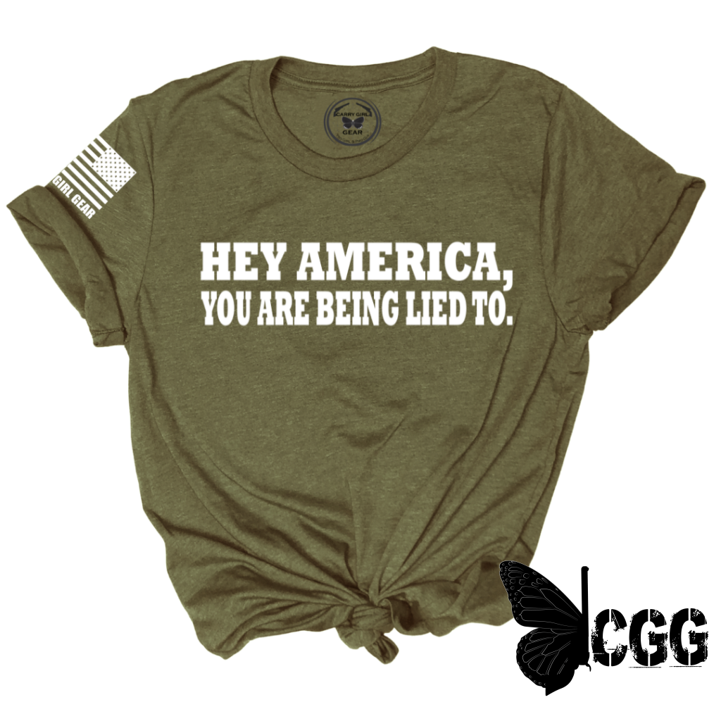 Hey America Tee Xs / Olive Unisex Cut Cgg Perfect Tee