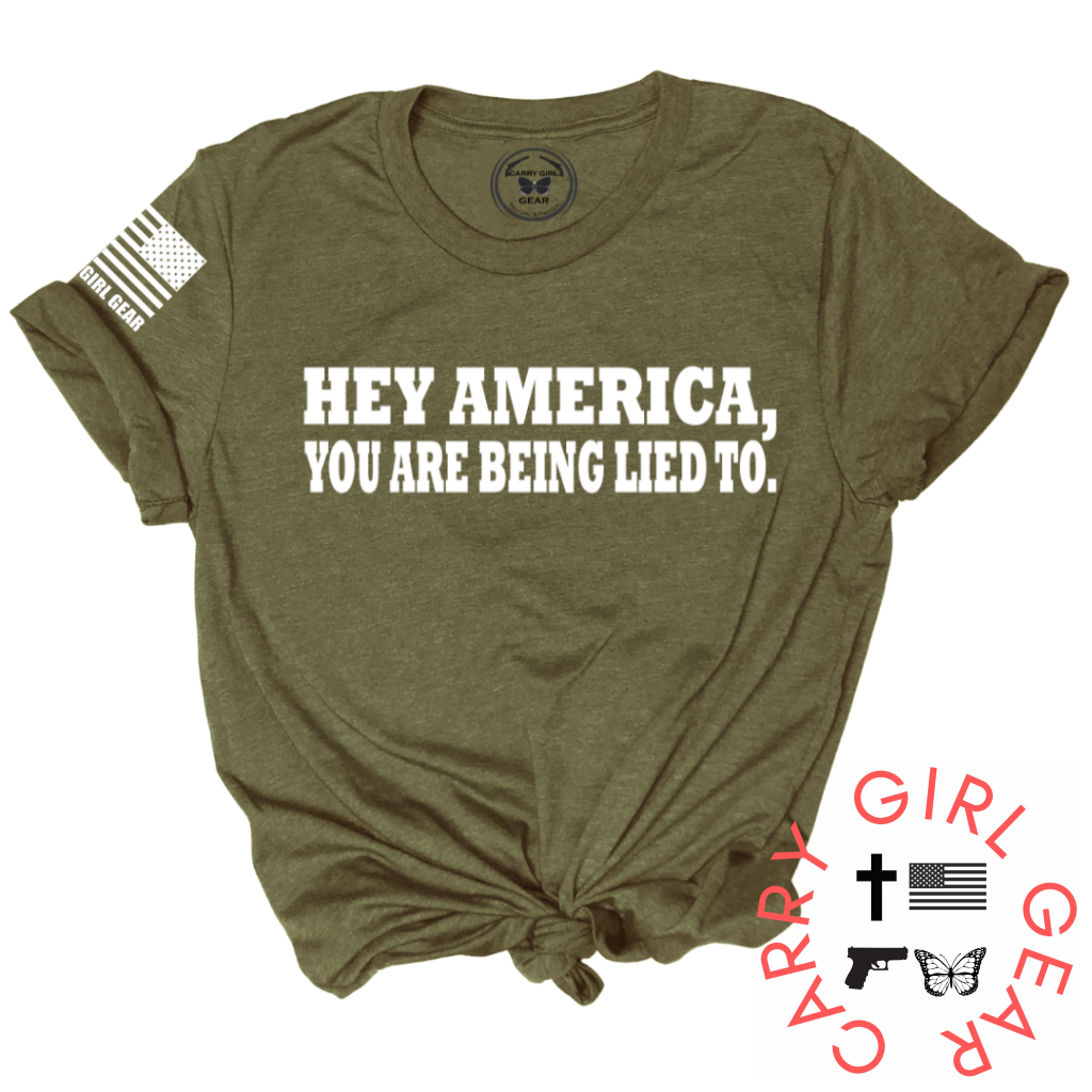 Hey America Tee Xs / Olive Unisex Cut Cgg Perfect Tee