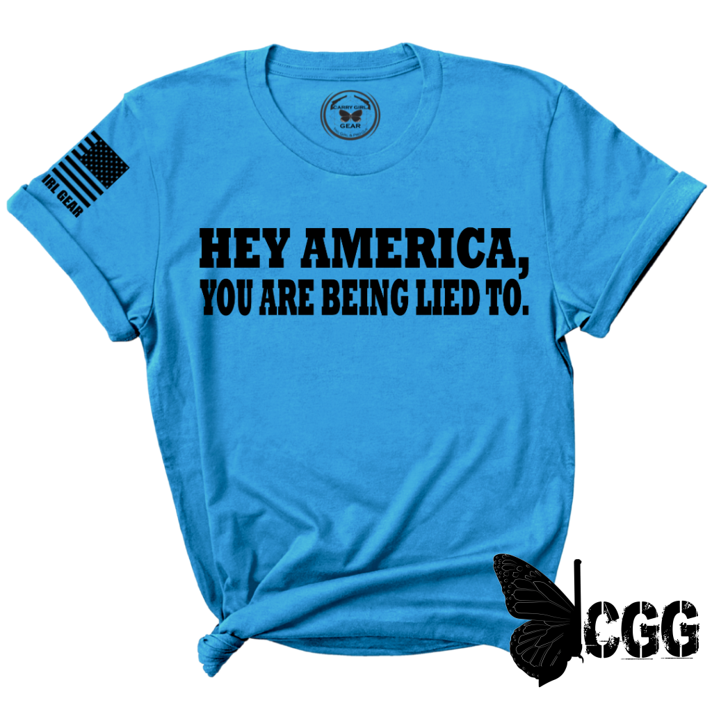 Hey America Tee Xs / Turquoise Unisex Cut Cgg Perfect Tee