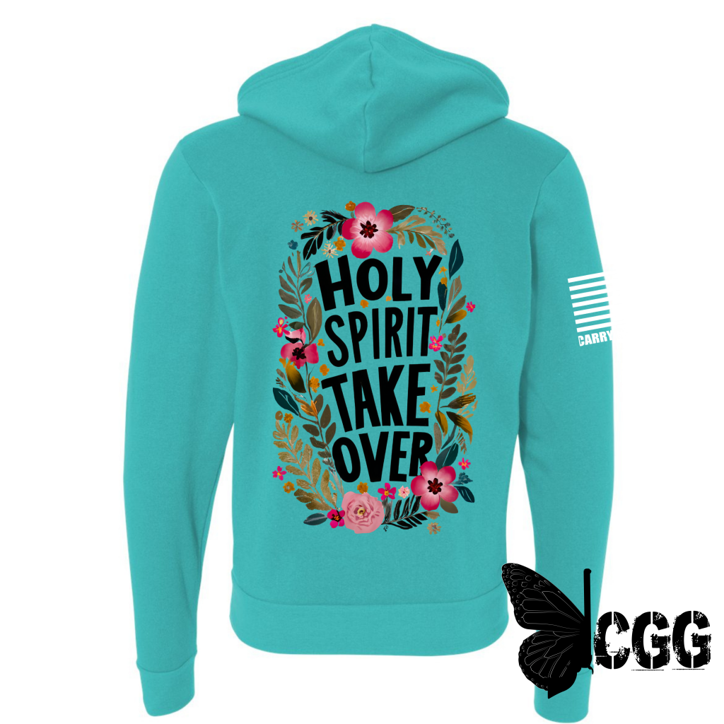 Holy Spirit Zippered Hoodie Teal / Xs