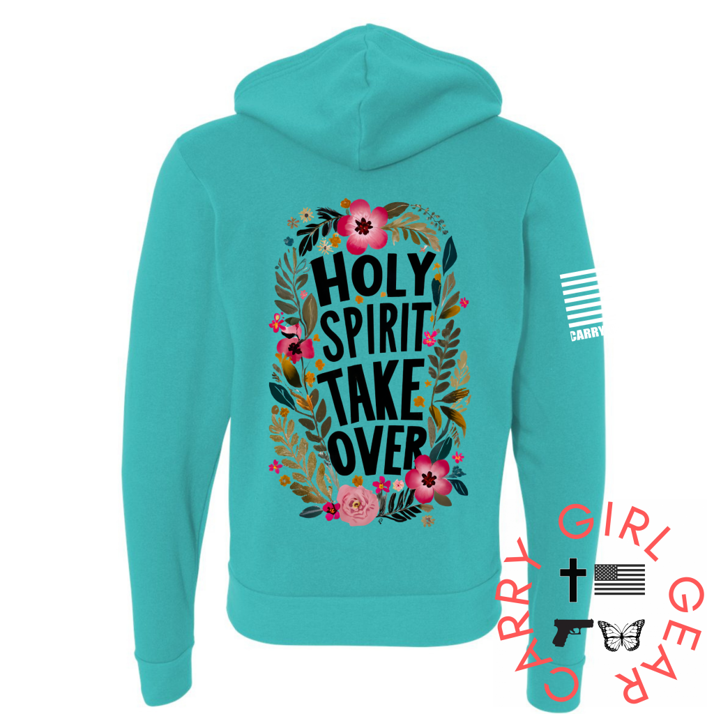 Holy Spirit Zippered Hoodie Teal / Xs