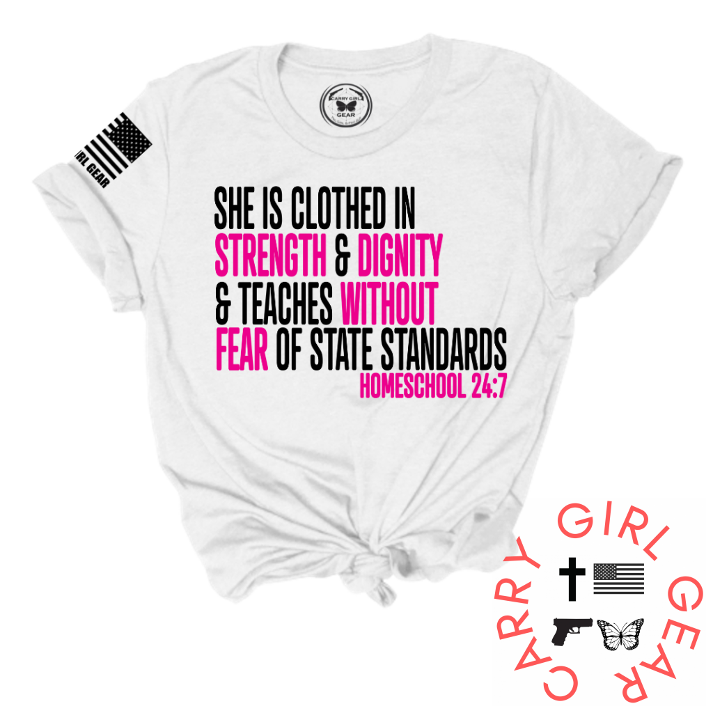 Homeschool 24:7 Tee Xs / White Unisex Cut Cgg Perfect Tee