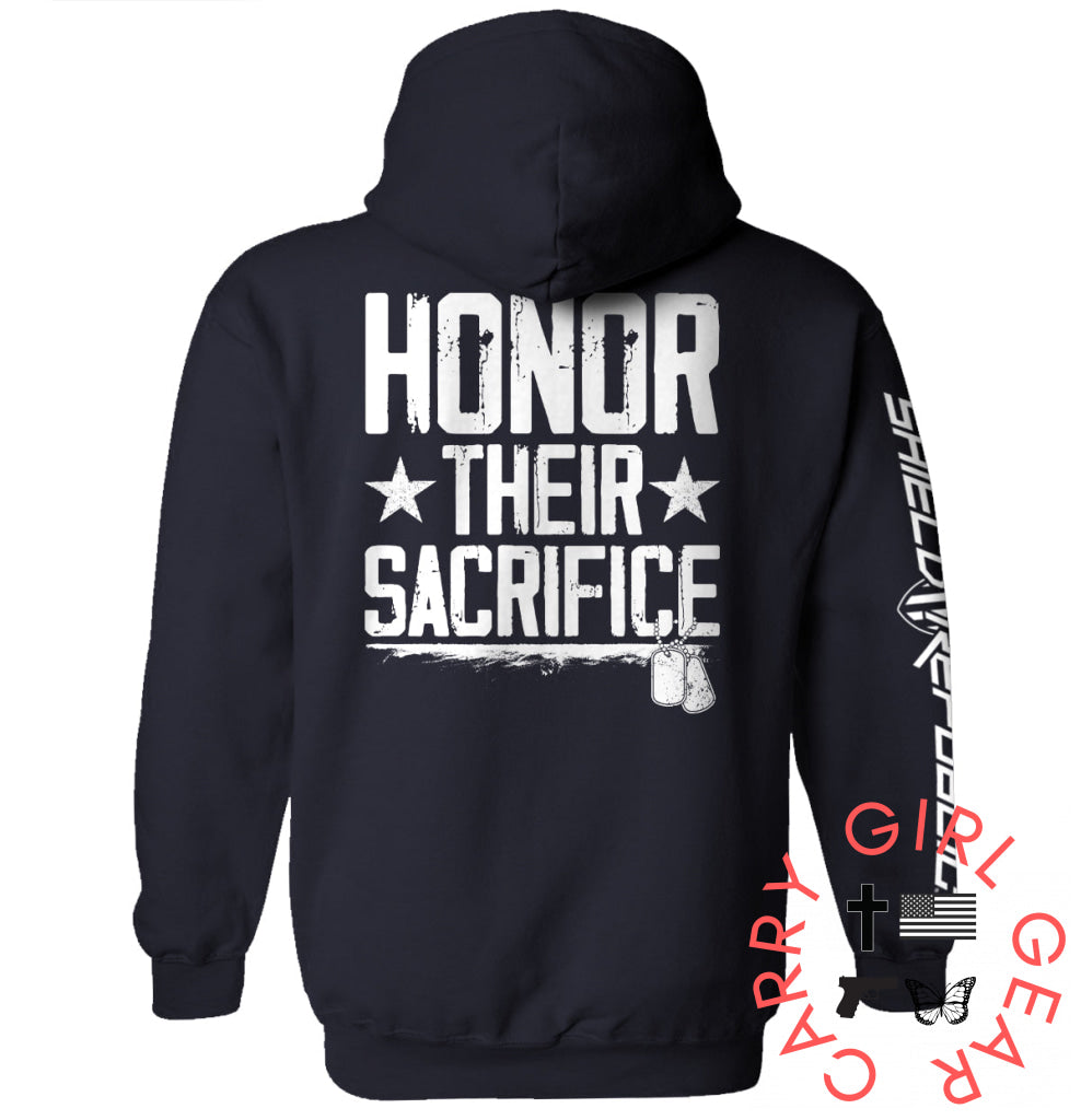 Honor Their Sacrifice Navy / S Hoodie Nc - Apparel