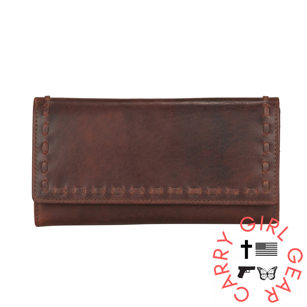 Hope Rfid Leather Laced Wallet By Lady Conceal Cognac Wallets