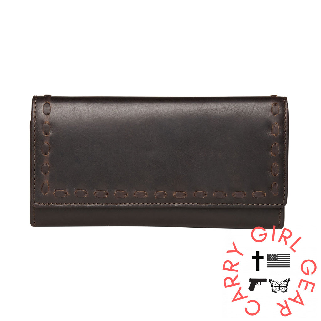 Hope Rfid Leather Laced Wallet By Lady Conceal Gray Wallets