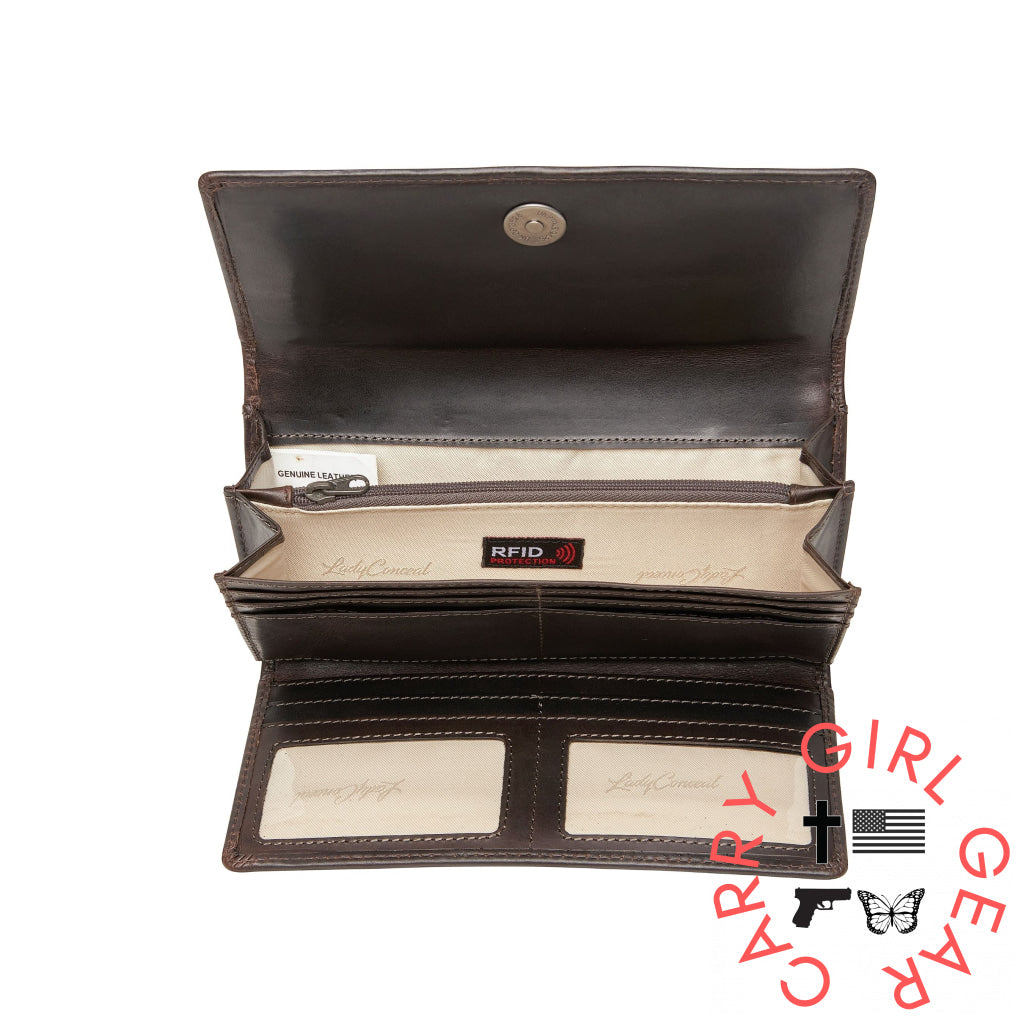 Hope Rfid Leather Laced Wallet By Lady Conceal Wallets