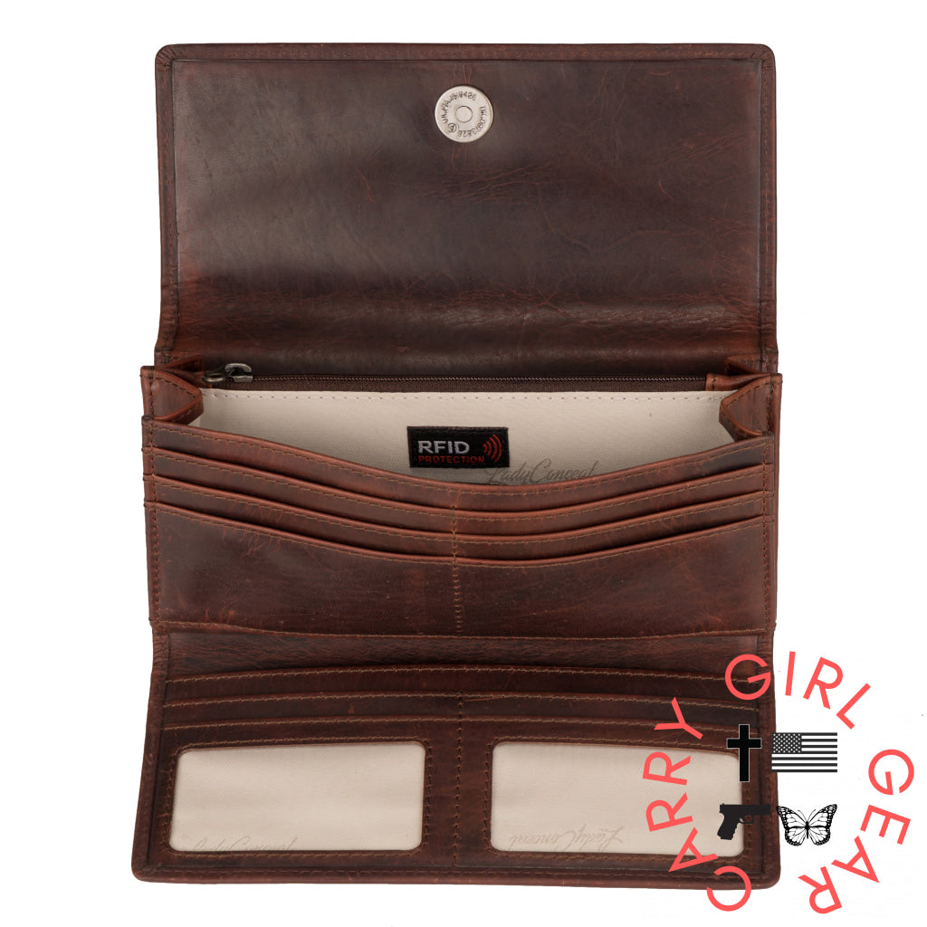 Hope Rfid Leather Laced Wallet By Lady Conceal Wallets