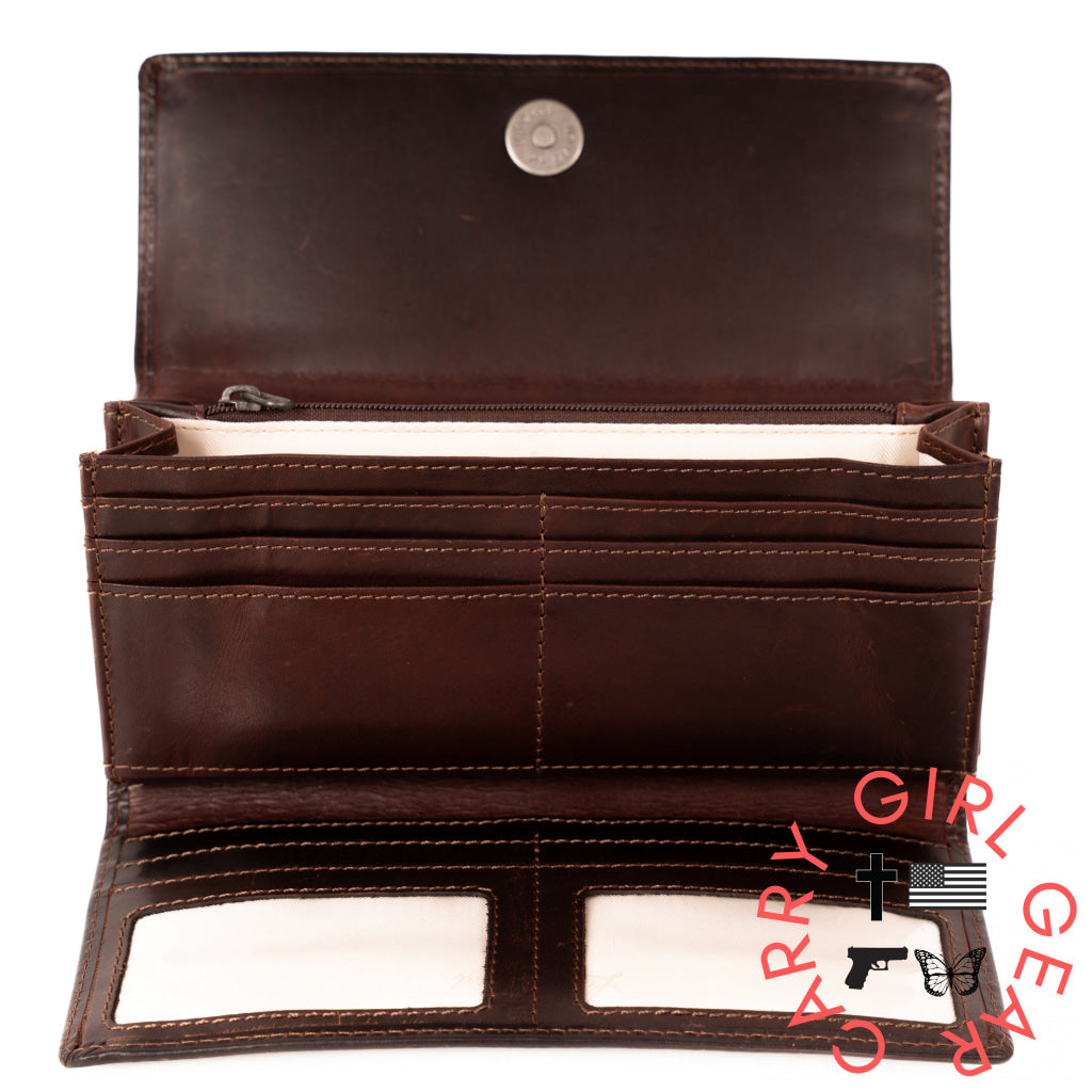 Hope Rfid Leather Laced Wallet By Lady Conceal Wallets