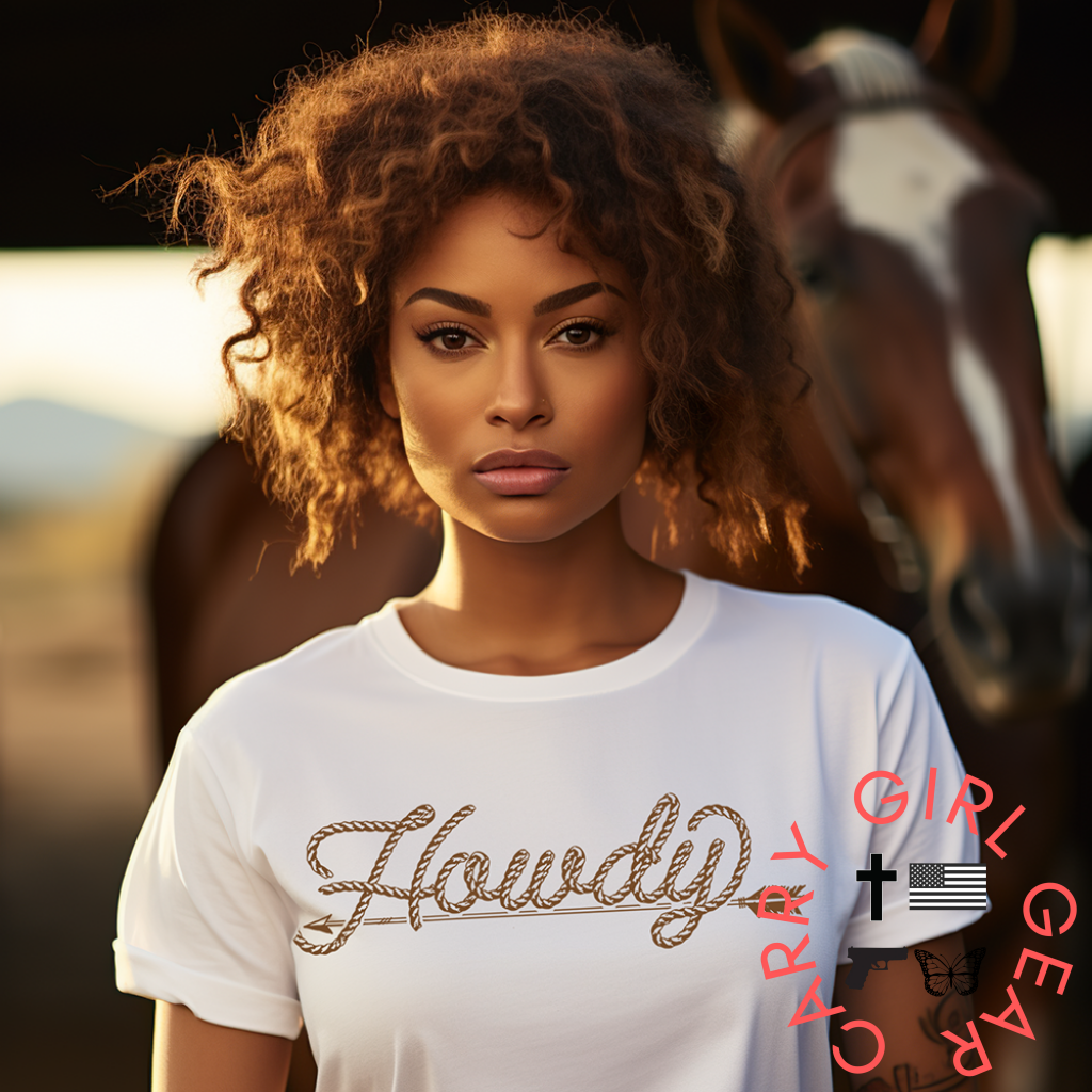 Howdy T-Shirt Bourbon Cowgirl