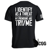 I Identify As A Threat Black / S Tee Nc - Apparel