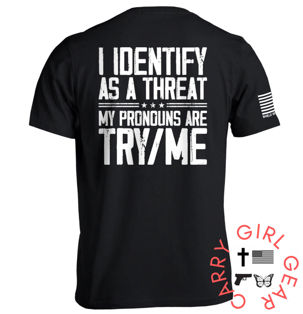 I Identify As A Threat Black / S Tee Nc - Apparel