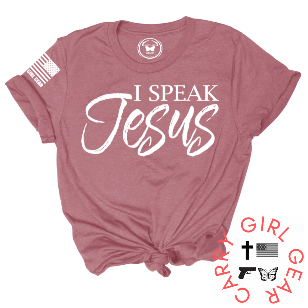 I Speak Jesus Tee Xs / Mauve Unisex Cut Cgg Perfect Tee