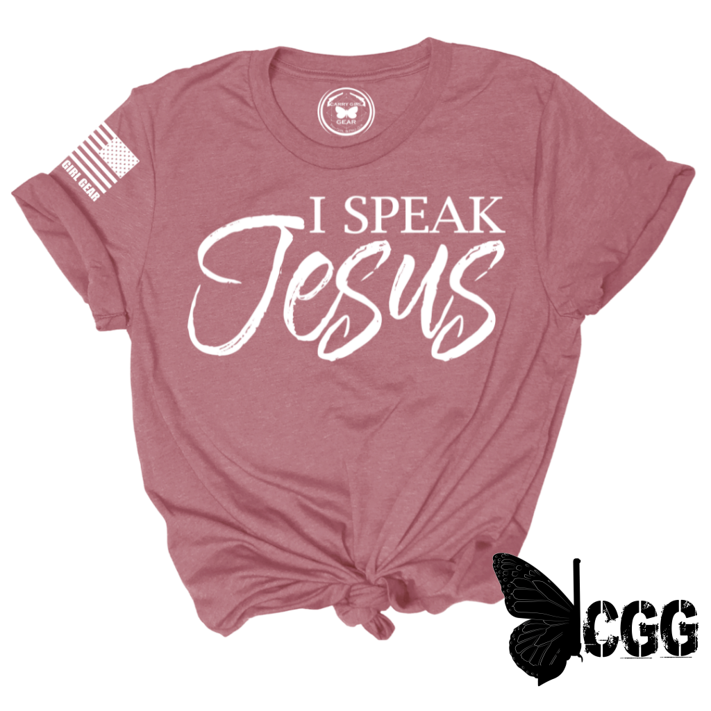 I Speak Jesus Tee Xs / Mauve Unisex Cut Cgg Perfect Tee