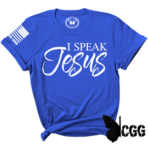 I Speak Jesus Tee Xs / Royal Blue Unisex Cut Cgg Perfect Tee