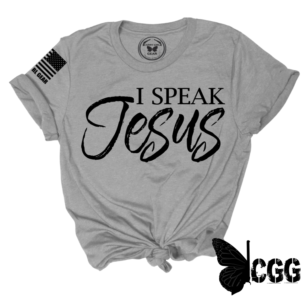 I Speak Jesus Tee Xs / Steel Unisex Cut Cgg Perfect Tee