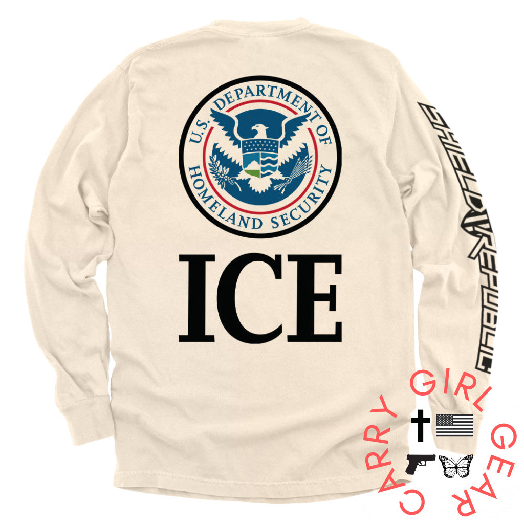 ICE Homeland Security Comfort Colors Long Sleeve / Ivory / S NC - Apparel