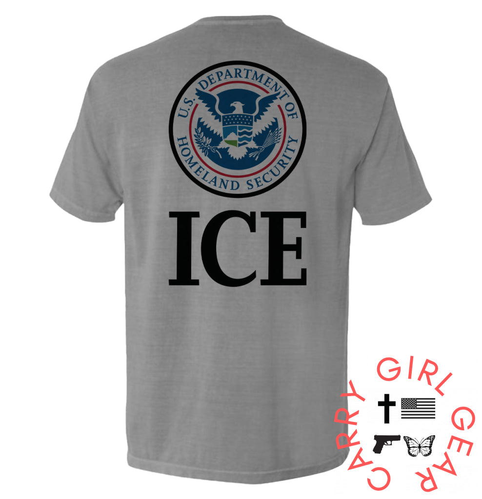ICE Homeland Security Comfort Colors Pocket Tee / Grey / S NC - Apparel