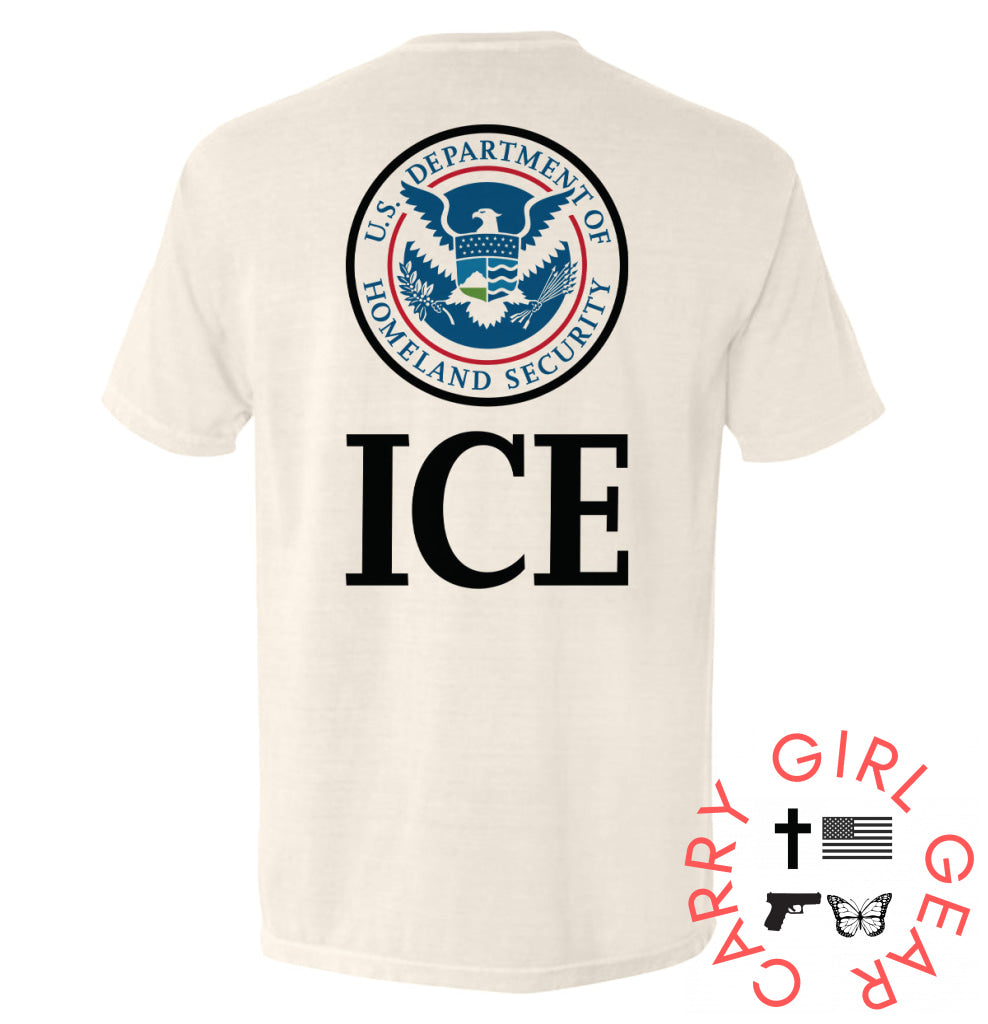ICE Homeland Security Comfort Colors Pocket Tee / Ivory / S NC - Apparel