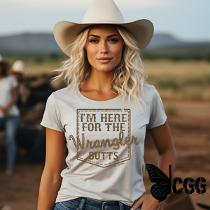 I’m Here For The Wrangler Butts T-Shirt Natural - Bourbon Cowgirl