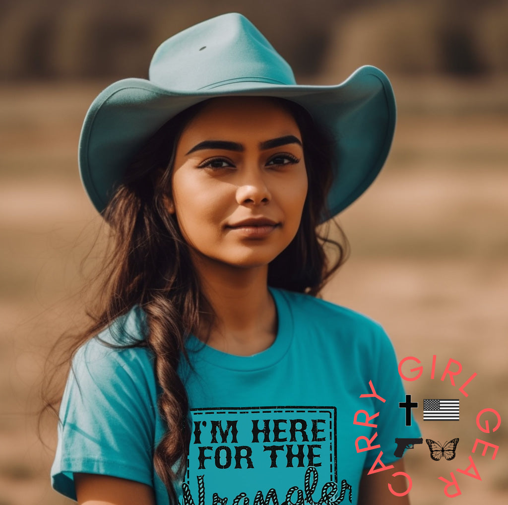 I’m Here For The Wrangler Butts Teal Graphic Tee Shirt T-Shirt