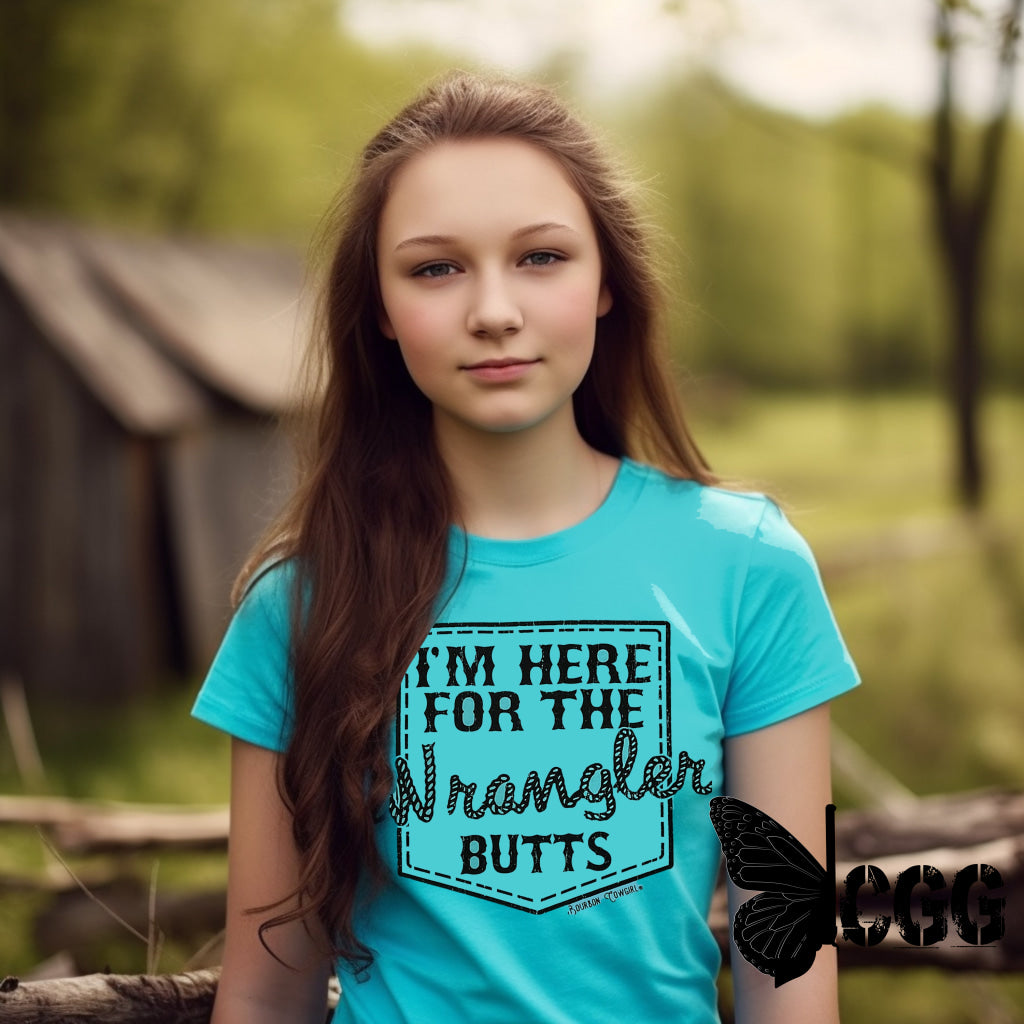 I’m Here For The Wrangler Butts Teal Graphic Tee Shirt T-Shirt