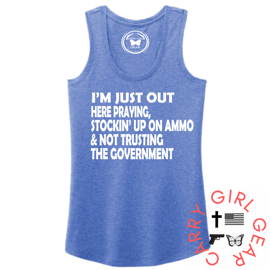 I’m Just Out Here Tank Top Xs / Royal Tank Top