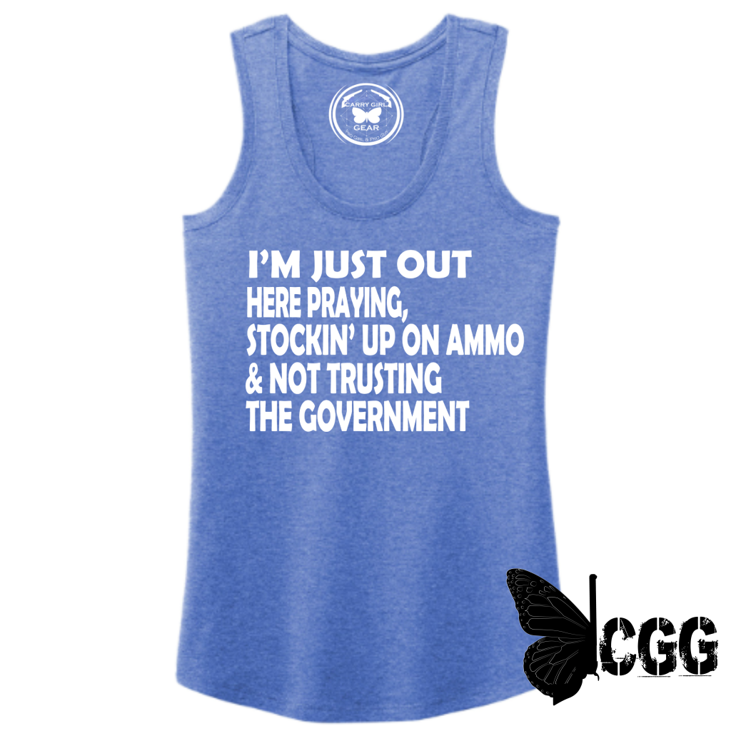 I’m Just Out Here Tank Top Xs / Royal Tank Top