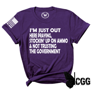 Im Just Out Here Tee Xs / Purple Unisex Cut Cgg Perfect Tee