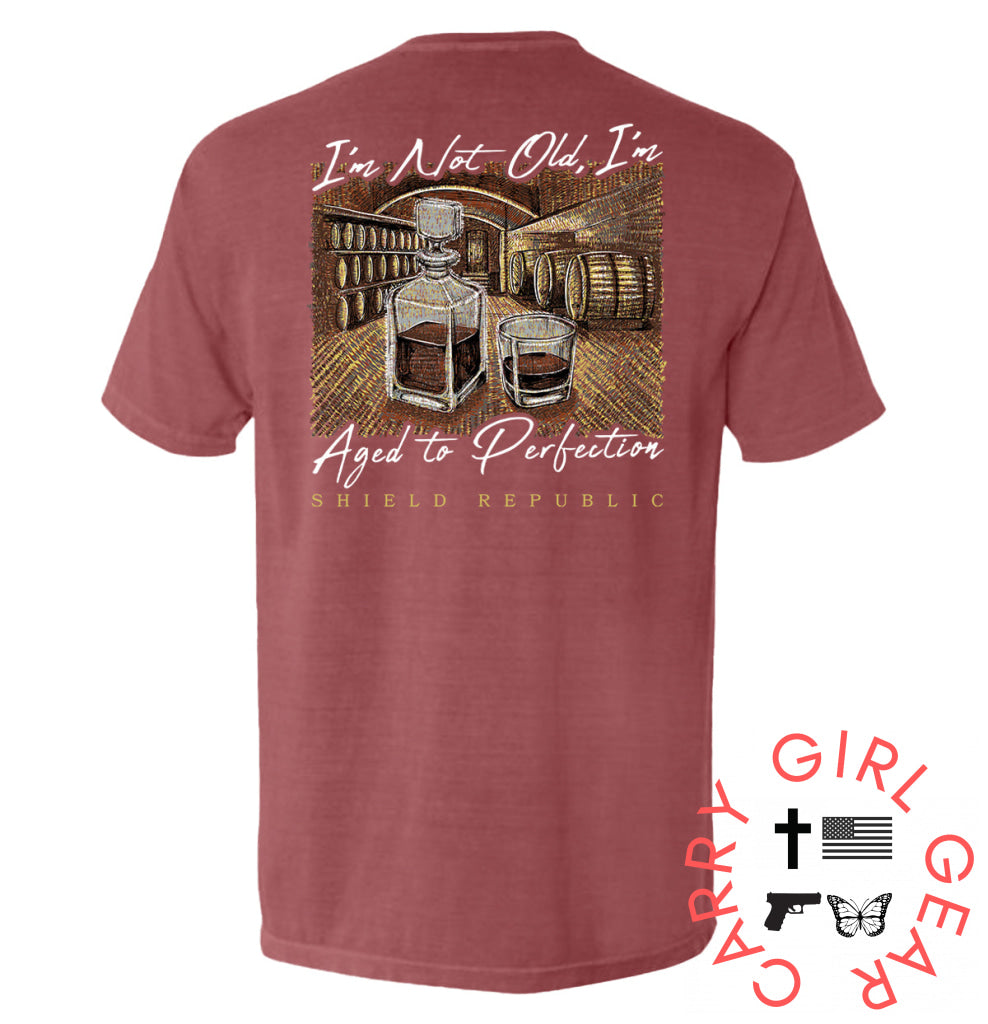 I’m Not Old Aged To Perfection Crimson / S Comfort Colors Pocket Tee Nc - Apparel