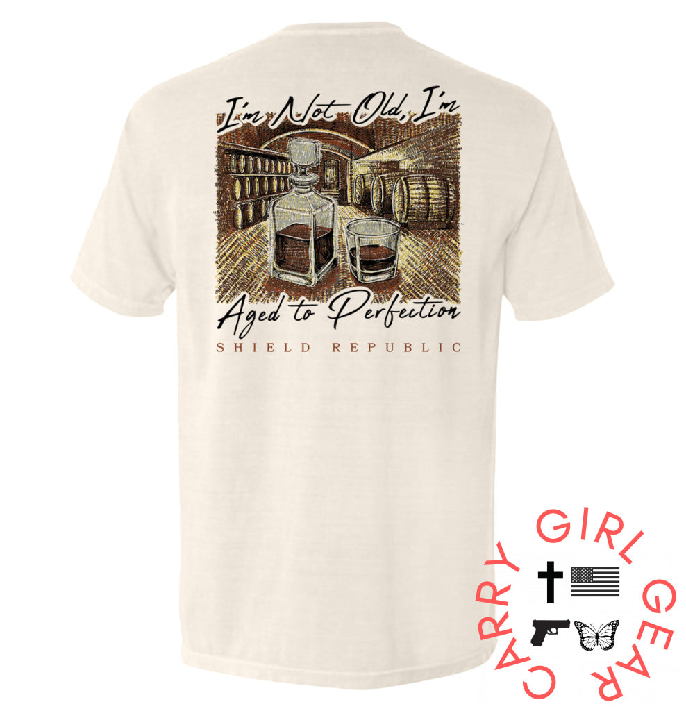 I’m Not Old Aged To Perfection Ivory / S Comfort Colors Pocket Tee Nc - Apparel
