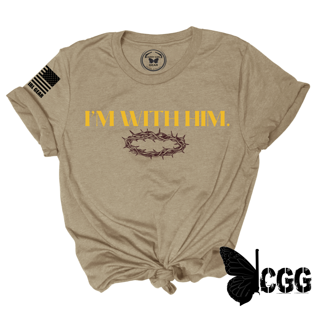 I’m With Him Tee Xs / Tan Unisex Cut Cgg Perfect