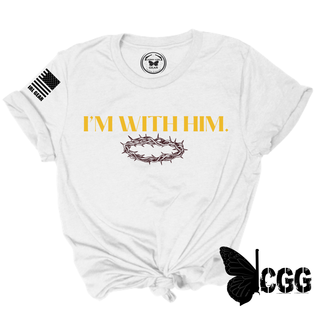 I’m With Him Tee Xs / White Unisex Cut Cgg Perfect