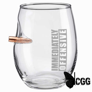 Immediately Offensive Glasses No / Wine Glass (15Oz)