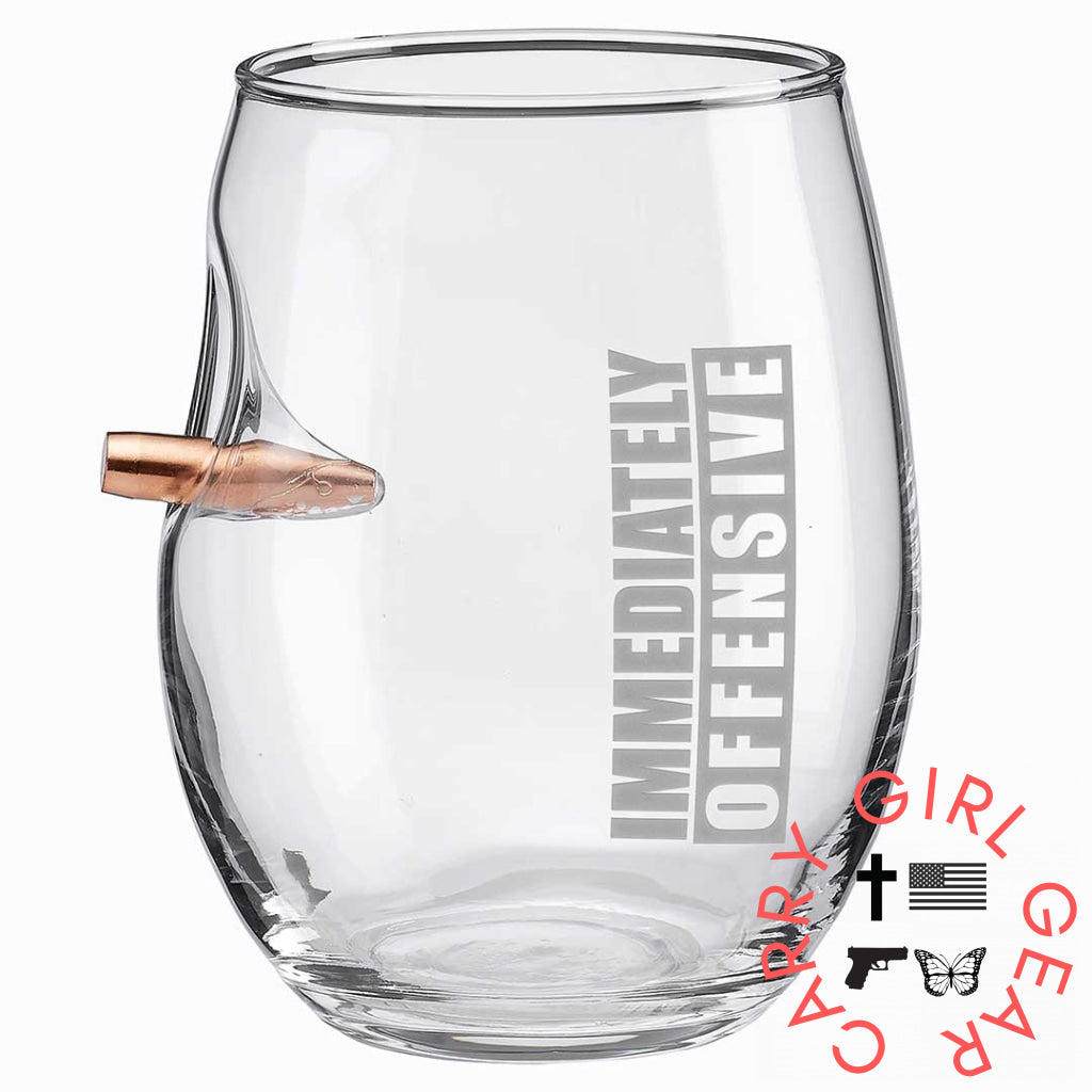 Immediately Offensive Glasses No / Wine Glass (15Oz)