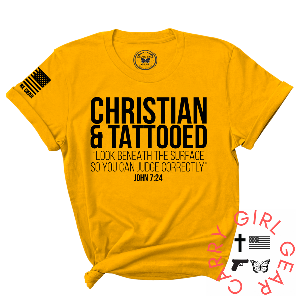 Ink & Faith Tee Xs / Mustard Unisex Cut Cgg Perfect